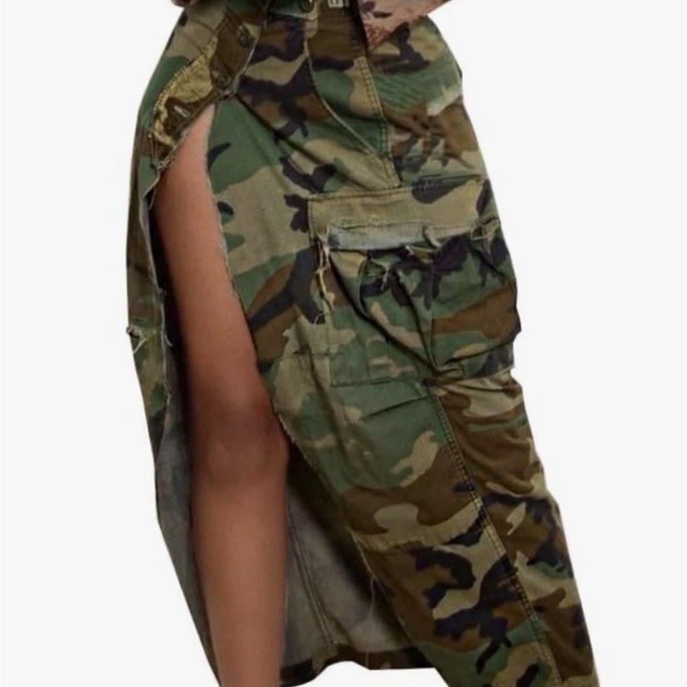 Women's Camouflage Cargo Skirt
Long High Split Side Pockets Cotton
Sport - M